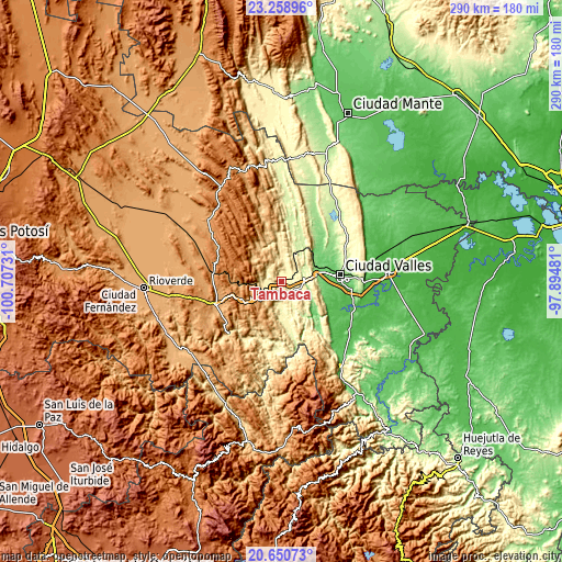 Topographic map of Tambaca