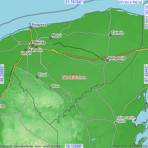 Topographic map of Tahdzibichen