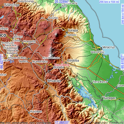 Topographic map of Sumidero