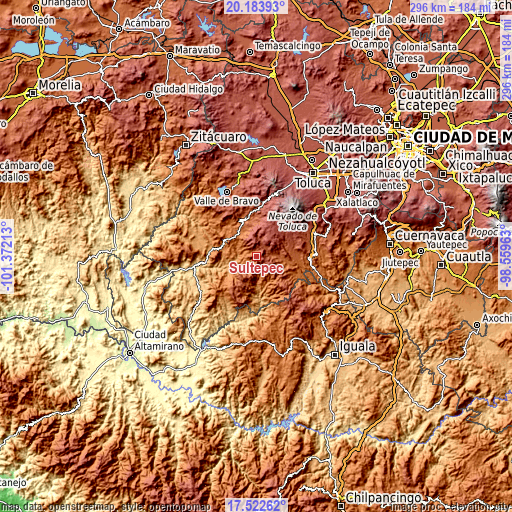 Topographic map of Sultepec