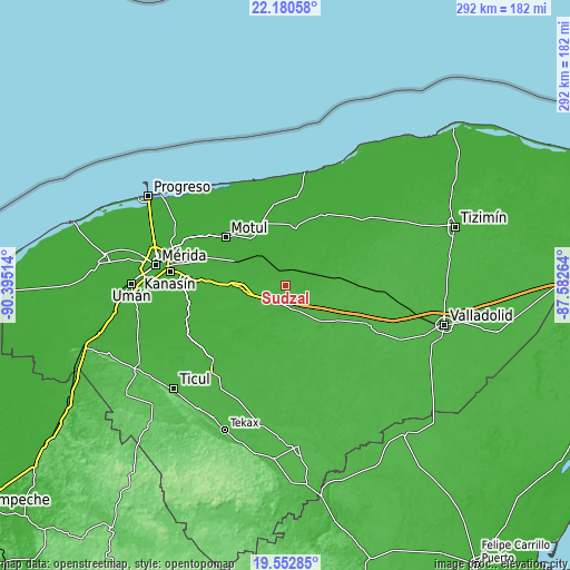 Topographic map of Sudzal
