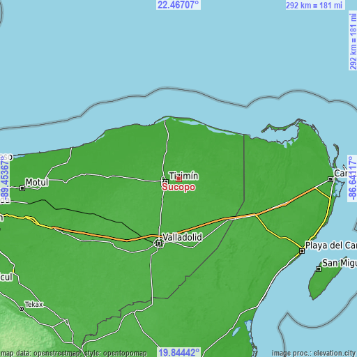 Topographic map of Sucopó