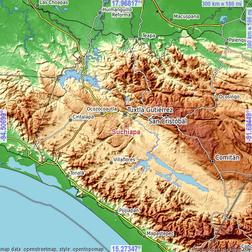 Topographic map of Suchiapa