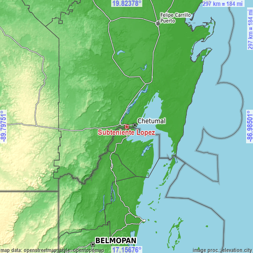 Topographic map of Subteniente López