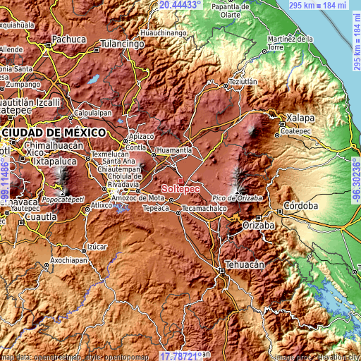 Topographic map of Soltepec