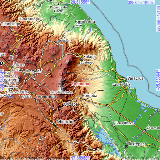 Topographic map of Sochiapa