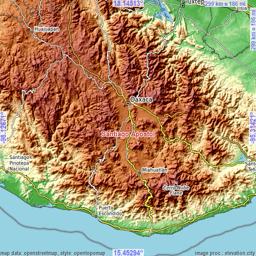 Topographic map of Santiago Apostol