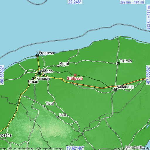 Topographic map of Sitilpech