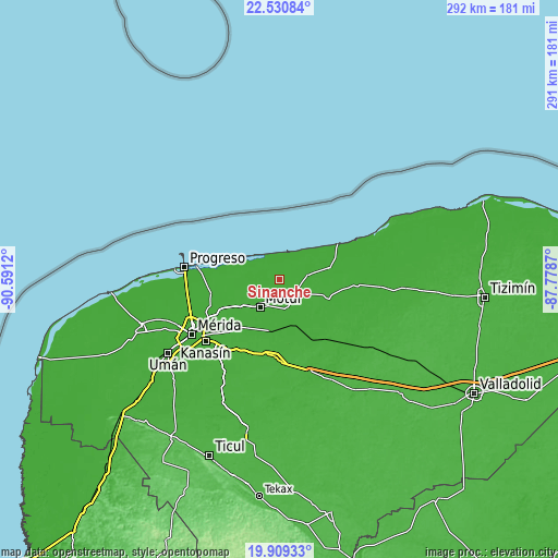 Topographic map of Sinanche