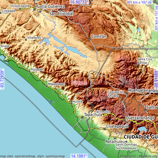 Topographic map of Siltepec