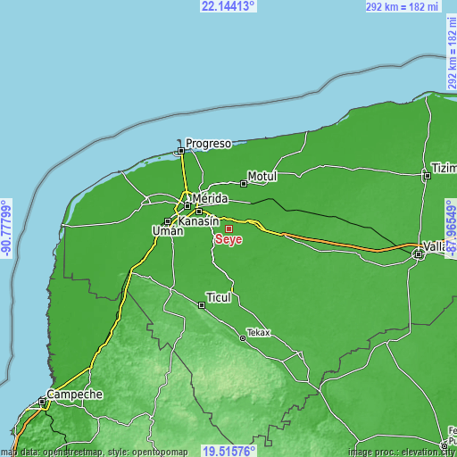 Topographic map of Seyé