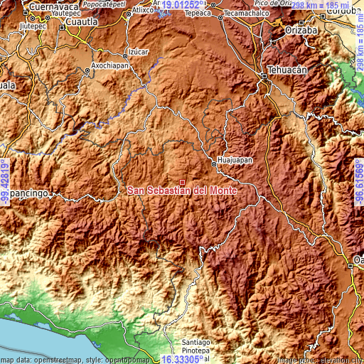 Topographic map of San Sebastián del Monte