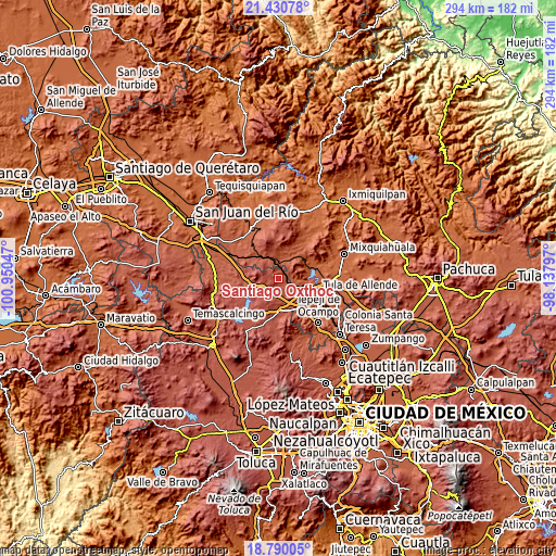 Topographic map of Santiago Oxthoc