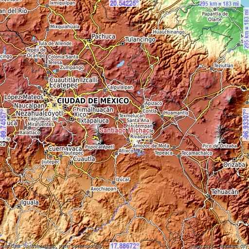 Topographic map of Santiago Michac