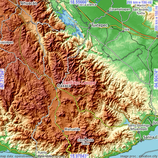 Topographic map of Santiago Laxopa