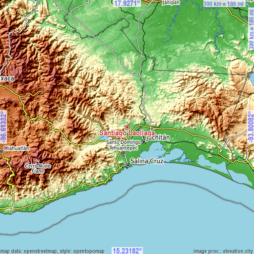 Topographic map of Santiago Laollaga