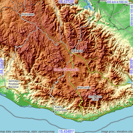 Topographic map of Santa Gertrudis