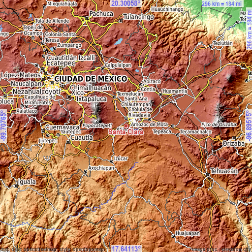 Topographic map of Santa Clara