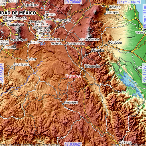 Topographic map of Teloxtoc