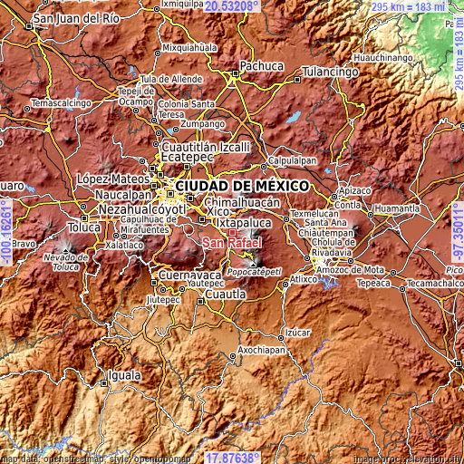 Topographic map of San Rafael