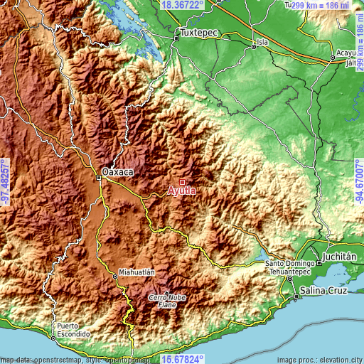 Topographic map of Ayutla