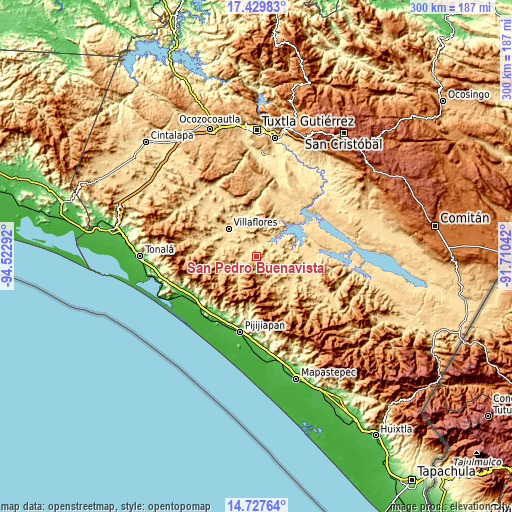 Topographic map of San Pedro Buenavista