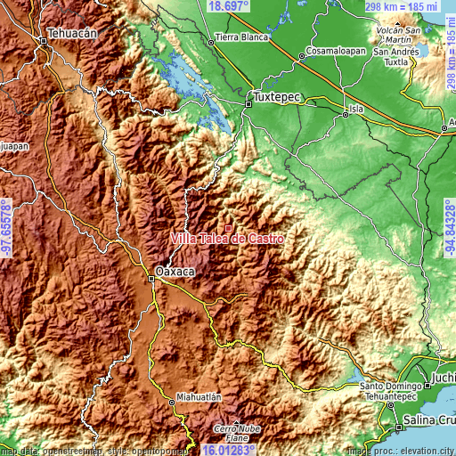 Topographic map of Villa Talea de Castro