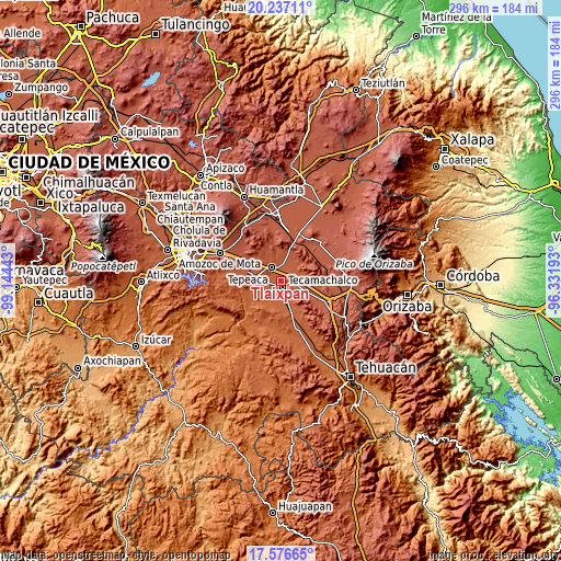 Topographic map of Tlaixpan