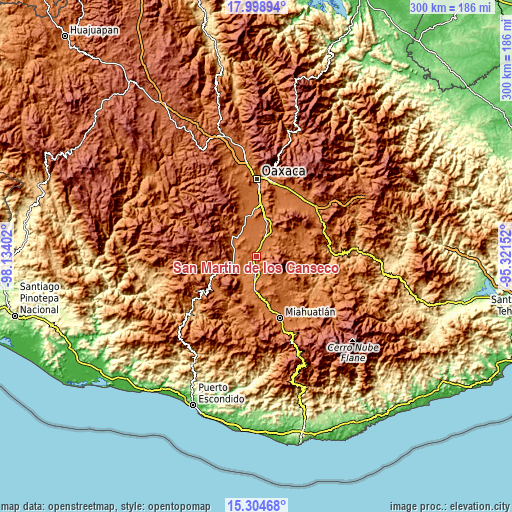 Topographic map of San Martín de los Canseco