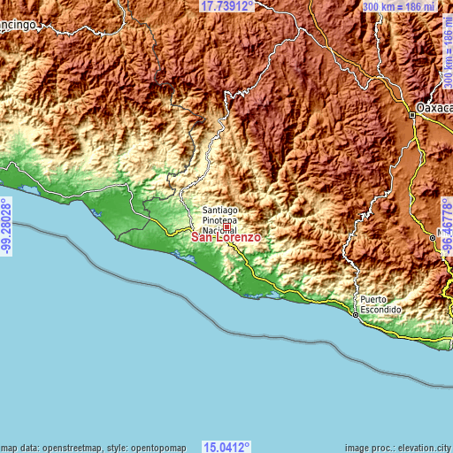 Topographic map of San Lorenzo