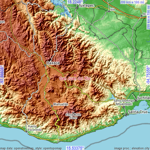 Topographic map of San Juan del Río