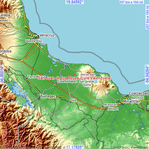 Topographic map of San Juan de los Reyes (Luis Valenzuela)