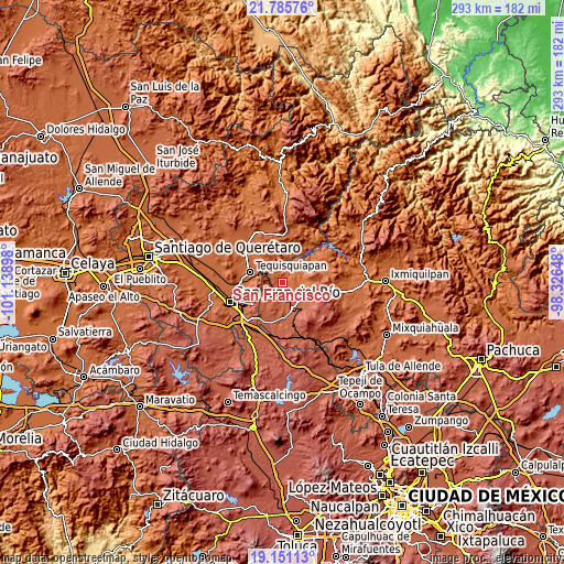 Topographic map of San Francisco