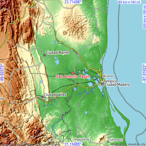 Topographic map of San Antonio Rayón