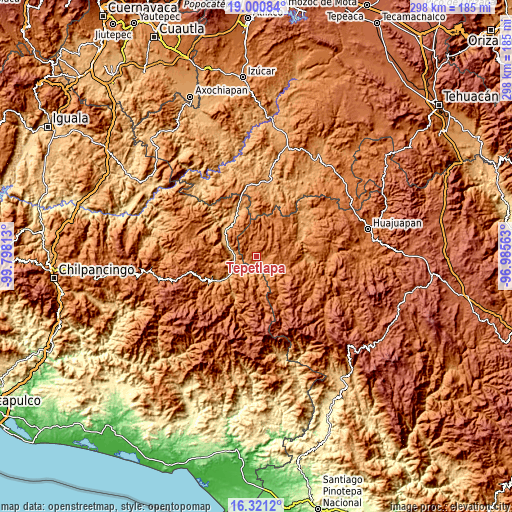 Topographic map of Tepetlapa