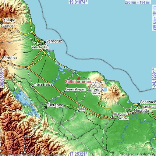 Topographic map of Saltabarranca