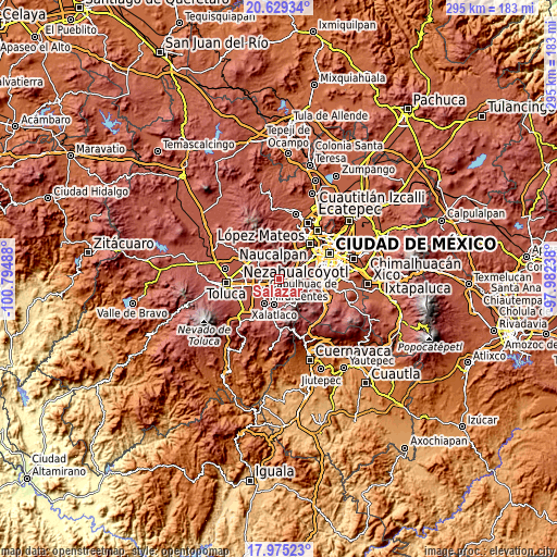 Topographic map of Salazar