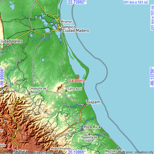 Topographic map of Saladero