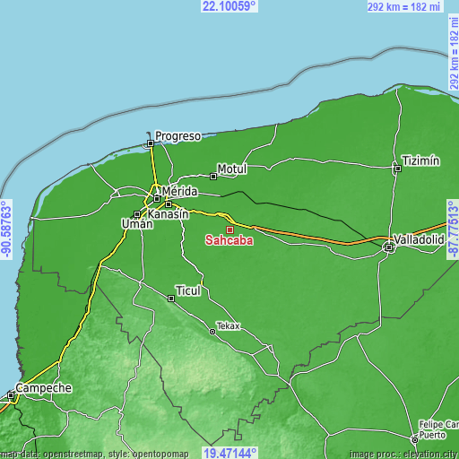 Topographic map of Sahcaba