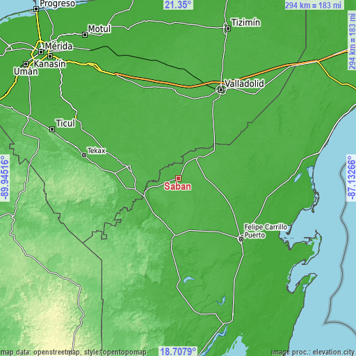 Topographic map of Saban
