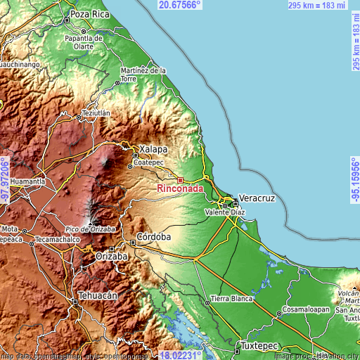 Topographic map of Rinconada