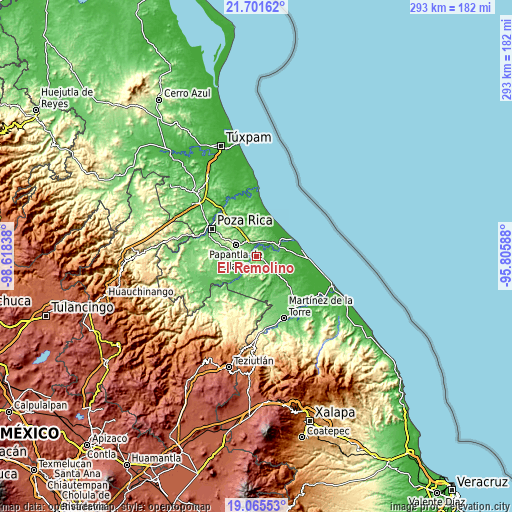 Topographic map of El Remolino