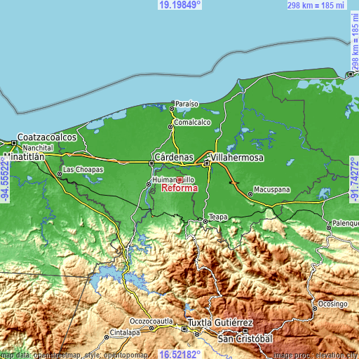 Topographic map of Reforma