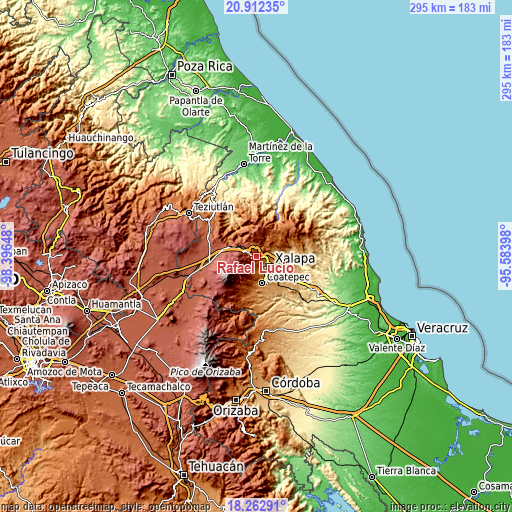 Topographic map of Rafael Lucio