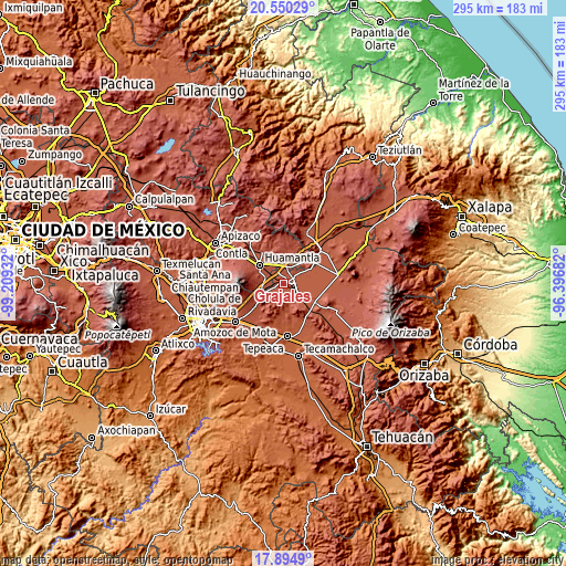 Topographic map of Grajales