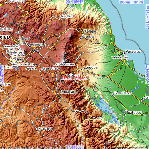 Topographic map of Rafael Delgado