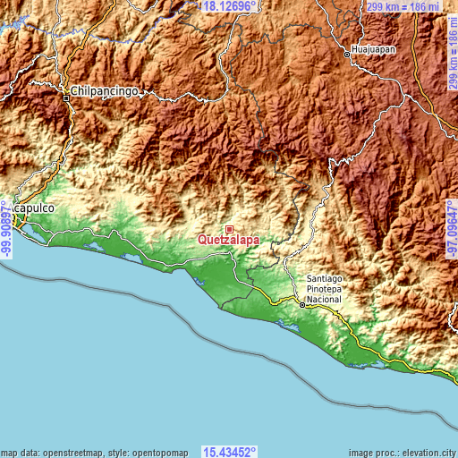 Topographic map of Quetzalapa