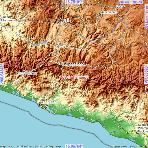 Topographic map of Quechultenango