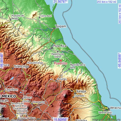 Topographic map of Pueblillo