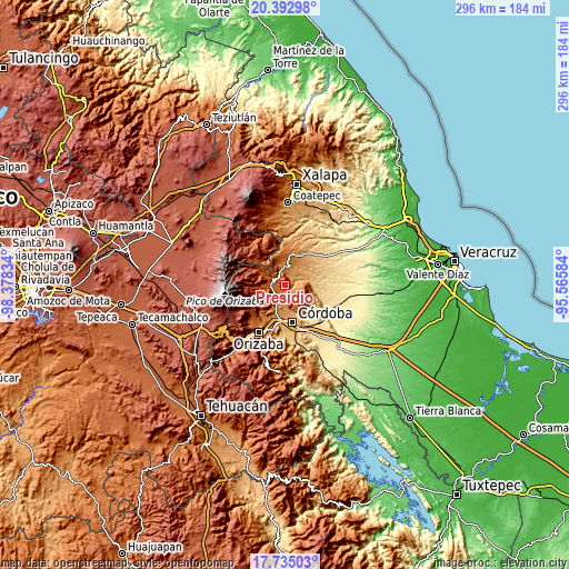 Topographic map of Presidio